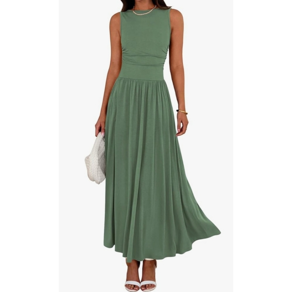 Green Sleeveless Maxi Dress Large